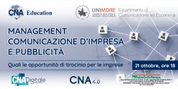 Webinar CNA-Unimore: le competenze in management, comunicazione di impresa e pubblicità